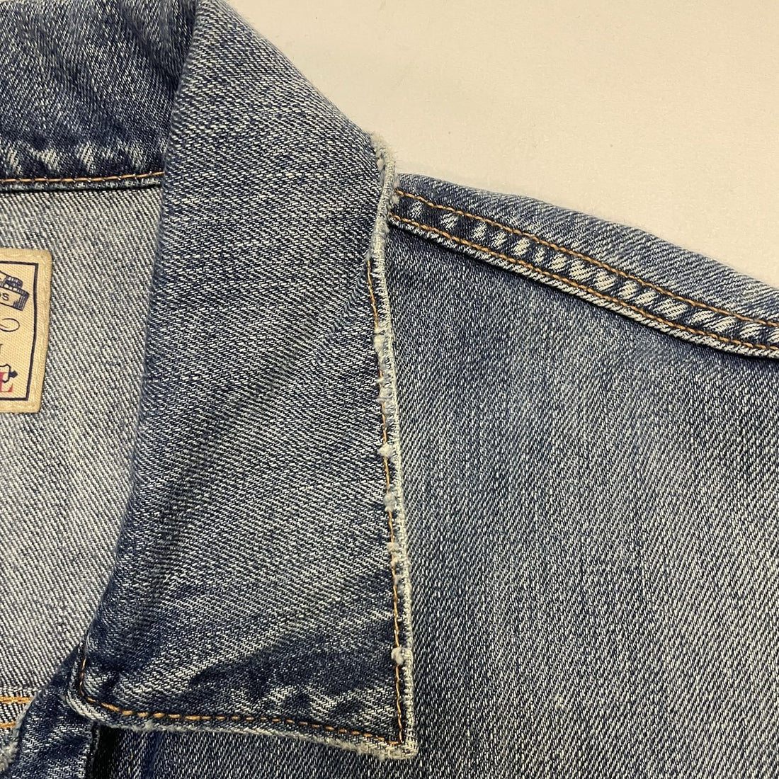 Polo Ralph Lauren Denim Trucker Jacket Size 2XL USA American Flag Patch