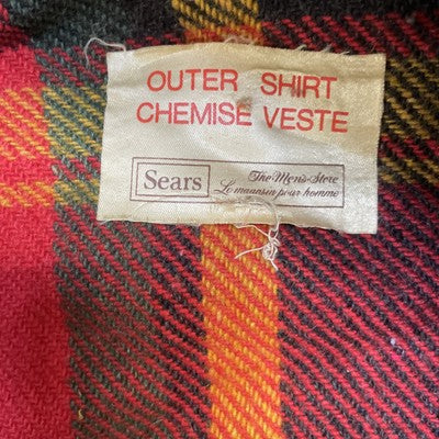 Vintage Sears Wool Outer Shirt Jacket Womens Size Large Plaid