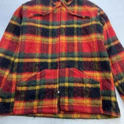 Vintage Sears Wool Outer Shirt Jacket Womens Size Large Plaid