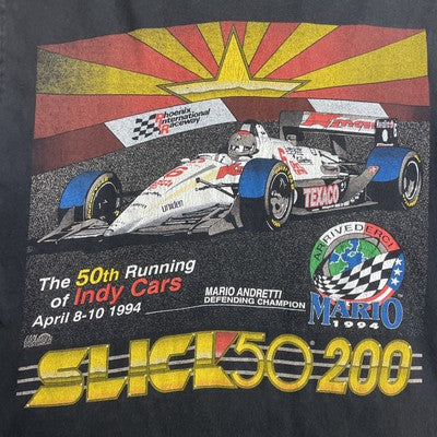 Vintage Mario Andretti Indy Racing T-Shirt Size Medium 1994 90s