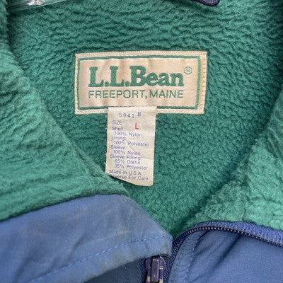 Vintage L.L. Bean Fleece Lined Bomber Jacket Size Large Blue